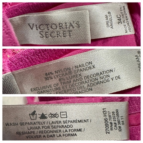 Victoria’s Secret 34C/M Dream Angels 2011 NWT Push-Up Bra & Bikini Panty Set - Picture 9 of 16